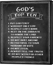 God's Top Ten Chalkboard by Inspire Me