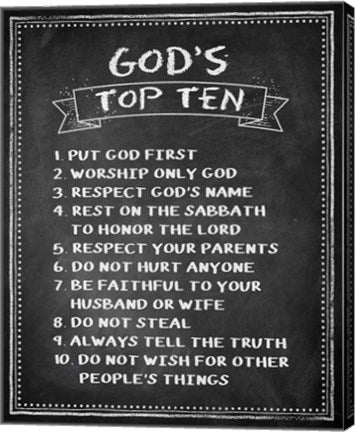 God's Top Ten Chalkboard by Inspire Me