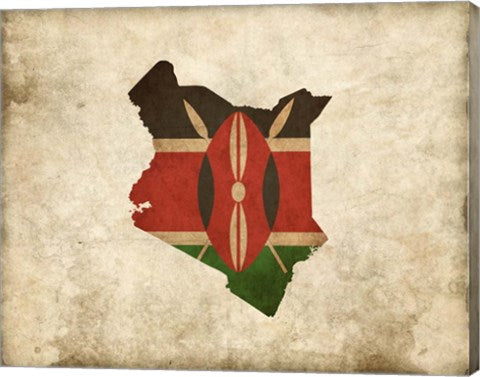 Map with Flag Overlay Kenya by Color Me Happy