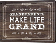 Grandparents Make Life Grand - Wood Background by Color Me Happy
