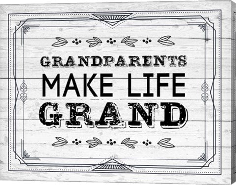 Grandparents Make Life Grand - Painted Wood Background by Color Me Happy