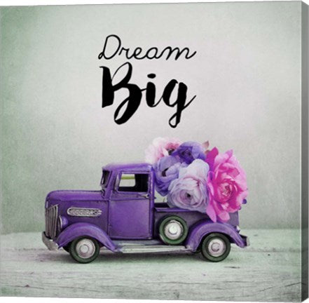 Dream Big - Purple Truck and Flowers by Color Me Happy