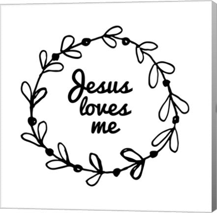 Jesus Loves Me - Wreath Doodle White by Inspire Me