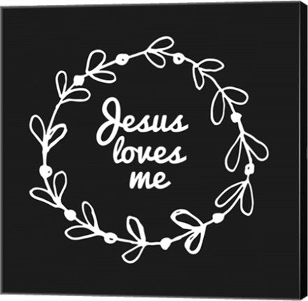 Jesus Loves Me - Wreath Doodle Black by Inspire Me