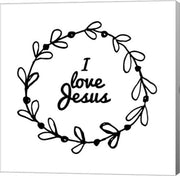 I Love Jesus - Wreath Doodle White by Inspire Me