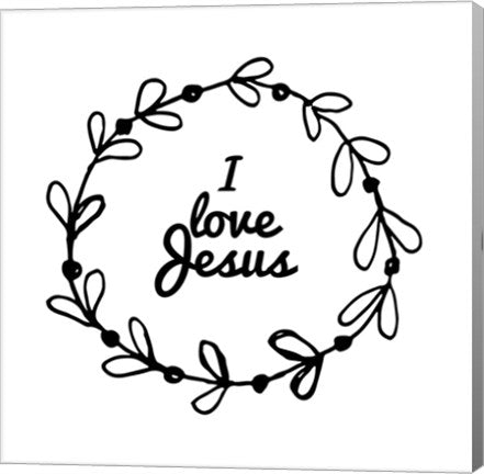 I Love Jesus - Wreath Doodle White by Inspire Me