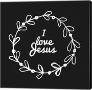 I Love Jesus - Wreath Doodle Black by Inspire Me