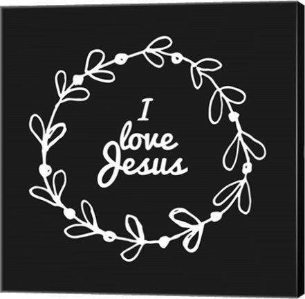 I Love Jesus - Wreath Doodle Black by Inspire Me