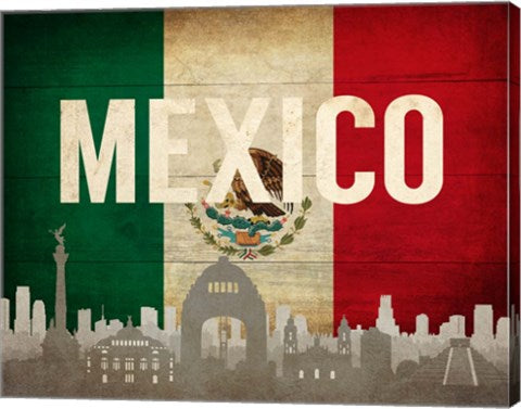 Mexico City, Mexico - Flags and Skyline by Take Me Away