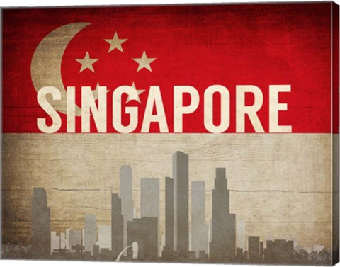 Singapore - Flags and Skyline by Take Me Away