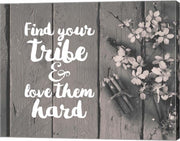 Find Your Tribe - Flowers and Pencils Grayscale by Color Me Happy