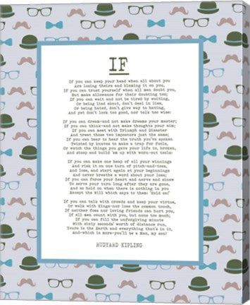 If by Rudyard Kipling - Retro Blue by Quote Master