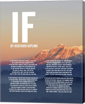 If by Rudyard Kipling - Mountain Sunset by Quote Master