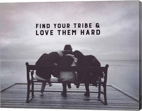 Find Your Tribe - Friend Trio Grayscale by Color Me Happy