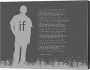 If by Rudyard Kipling - Man Silhouette Gray by Quote Master