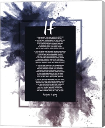 If by Rudyard Kipling - Powder Explosion Blue by Quote Master