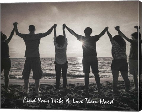 Find Your Tribe - Joined Hands Grayscale by Color Me Happy