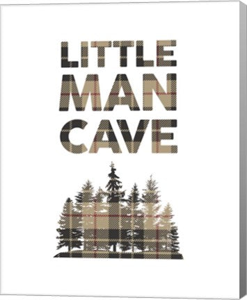 Little Man Cave - Trees Tan Plaid by Color Me Happy