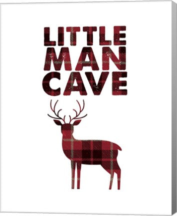 Little Man Cave - Deer Red Plaid by Color Me Happy