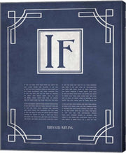 If by Rudyard Kipling - Ornamental Border Blue by Quote Master