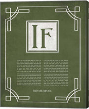 If by Rudyard Kipling - Ornamental Border Green by Quote Master