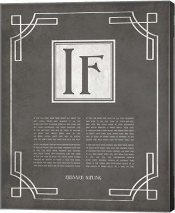 If by Rudyard Kipling - Ornamental Border Gray by Quote Master
