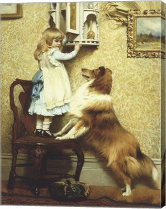 Little Girl and Her Sheltie by Charles Burton Barber