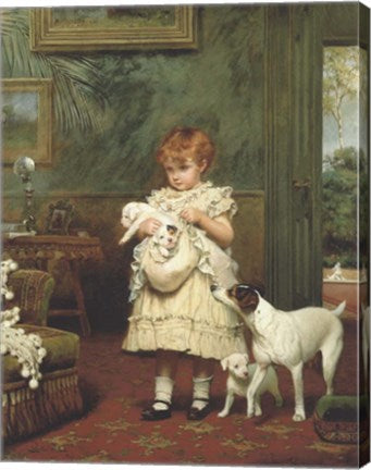 Girl with Dogs by Charles Burton Barber