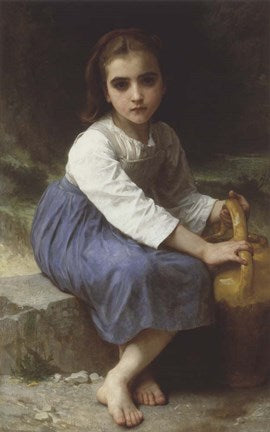Young Girl with a Pitcher; Jeune Fille a La Cruche, 1885 by William Adolphe Bouguereau