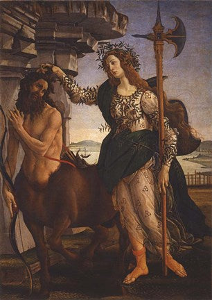 Pallas Athena and the Centaur, 1482 by Sandro Botticelli