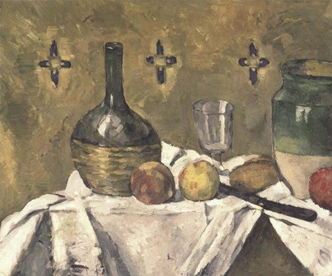 Glass and Fruit Flask by Paul Cezanne