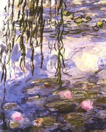 Waterlilies (pink flowers) by Claude Monet