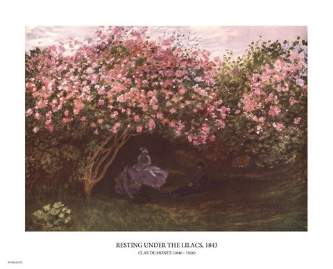 Resting under the Lilacs by Claude Monet