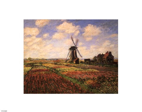 Tulip Fields with Windmill by Claude Monet