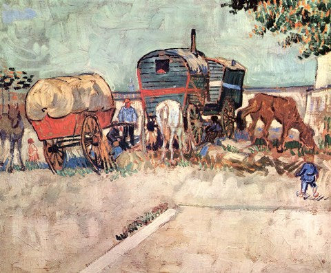 Encampment of Gypsies with Caravans, near Arles, c.1888 by Vincent Van Gogh