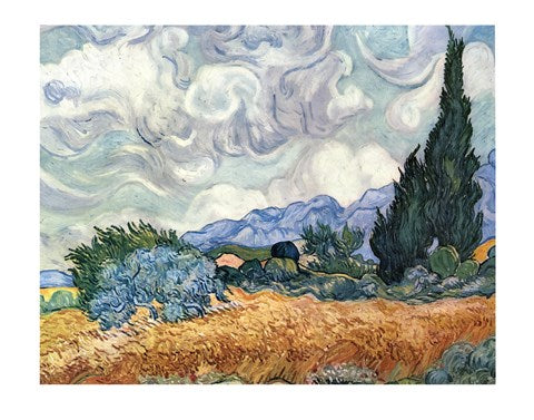 A Wheat Field with Cypresses, c.1889 by Vincent Van Gogh
