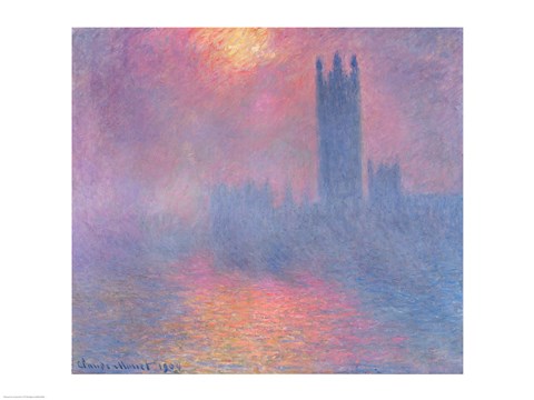 The Houses of Parliament, London, with the sun breaking through the fog, 1904 by Claude Monet