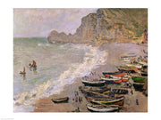 Etretat, beach and the Porte d'Amont, 1883 by Claude Monet