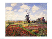 Tulip Fields with the Rijnsburg Windmill, 1886 by Claude Monet