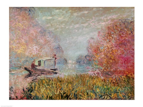 The Boat Studio on the Seine, 1875 by Claude Monet