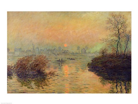 Sun Setting over the Seine at Lavacourt. Winter Effect, 1880 by Claude Monet