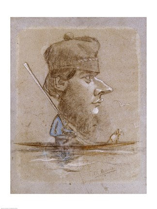 A Hunter and his Dog on a Boat, c.1858-59 by Claude Monet