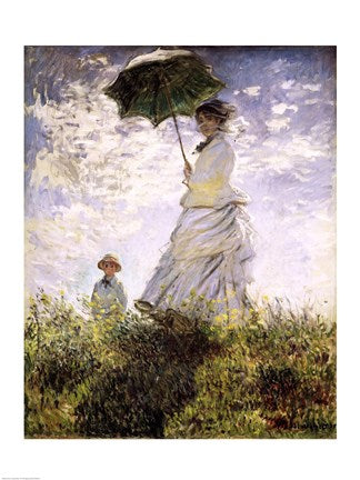 Woman with a Parasol - Madame Monet and Her Son by Claude Monet