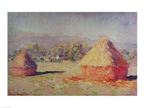 Two Haystacks, 1891 by Claude Monet