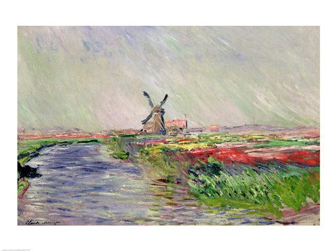 Tulip Field in Holland by Claude Monet