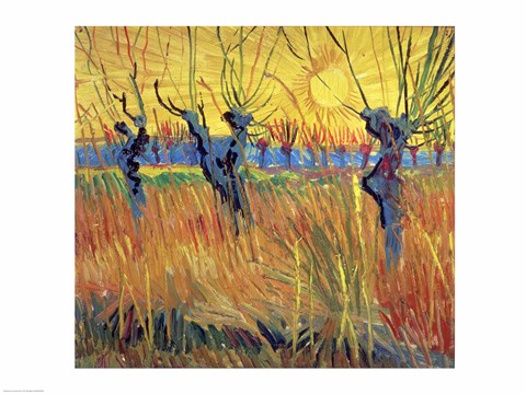 Pollarded Willows and Setting Sun, 1888 by Vincent Van Gogh