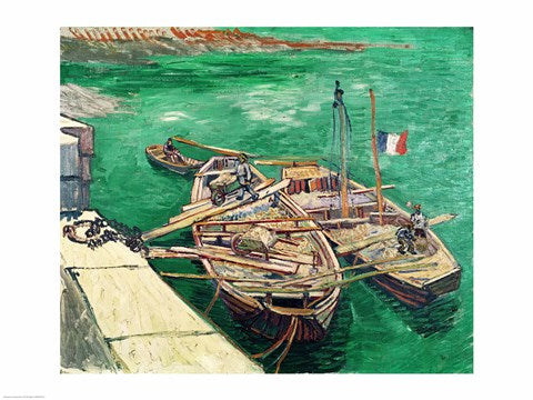 Landing Stage with Boats, 1888 by Vincent Van Gogh