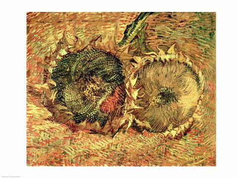 Two Cut Sunflowers, 1887 by Vincent Van Gogh