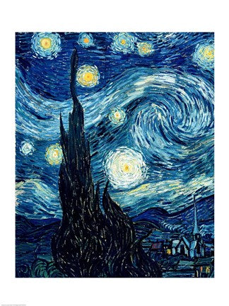 The Starry Night, June 1889 Detail A by Vincent Van Gogh