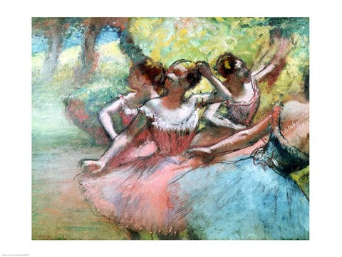 Four ballerinas on the stage by Edgar Degas